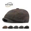 Gorra de lana de espiga para hombre estilo boina, nueva y cálida para otoño e invierno, estilo retro británico, gorra de boina para mujer