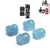 Hongchu Cristal Água-Marinha Natural Pixiu Furo Passante Contas Soltas Acessórios para Joias DIY Contas Soltas Atacado