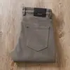 Novas Calças Masculinas de Lã para Outono e Inverno 2024 Lã Stretch Lavável Cinco Bolsos Business Lixado Reto Jeans Calças Casuais