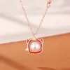 Collar de Perlas Hongyunfuma Original para Mujer Plata de Ley Nuevo Estilo Chino Diseño de Nicho Colgante del Año del Caballo Zodiacal Collar de Año Nuevo