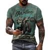 Comércio exterior transfronteiriço camiseta solta moda verão moda masculina casual simples impressão 3d gola redonda manga curta camiseta