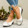 Sapatos Baixos de Bico Redondo Estilo Novo para Mulheres, Sapatos da Moda para Mães 2025, Sapatos Casuais Slip-On com Strass para Outono, Tamanho Grande