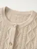 Nuevo Estilo Otoño e Invierno Cardigan de Cachemira con Botones de Corazón y Cuello Redondo para Mujer, Suéter Tejido, Abrigo Cálido de Manga Larga, Suéter de Cachemira