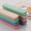 Paja de Trigo Color Nórdico Extraíble Portátil Caja para Cubiertos Caja de Almacenamiento para Papelería Caja de Juego de Viaje Caja de Regalo