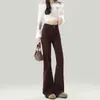 Jeans Marrones Acampanados para Mujer Nueva Temporada 2025 Pantalones Bootcut Adelgazantes de Cintura Alta Pantalones de Campana Marrones Melard