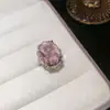 ¡Resplandor de Cristal Morado! Collar Retro de Óvalo de Zirconia Estilo Corte Cadena Clavicular Moda Lujo Ligero Sensación de Alta Gama Collar para Mujer