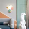 Lámpara de Pared para Mesita de Noche Macaron Nórdico Minimalista Dormitorio Pasillo Habitación Infantil Decoración Habitación Minimalista Lámparas de Celebridad de Internet para el Hogar