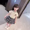 Traje de Moda de Verano 2025 para Niñas, Falda de Dos Piezas de Falda JK de Moda, Ropa de Verano para Bebés Niñas, Tendencia Universitaria