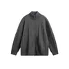 Ropa Vintage Yidao Otoño 2026 Nuevo Retro Americano Color Sólido Patrón Retorcido Cremallera Doble Cuello Alto Chaqueta de Punto para Hombre
