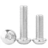 Tornillos de Cabeza Redonda de Hexágono Interior de Aleación de Aluminio 6061 Tornillos de Cabeza Plana Tornillos de Aluminio de Cabeza Semiredonda M3M4M5M6M8
