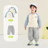 Conjunto de Roupa de Beisebol Kaka Panda para Meninos Roupas de Outono Infantis Conjunto Casual de Duas Peças para Meninas Roupas de Primavera e Outono para Bebês