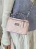 Bolso de mano para mujer con patrón de rombos, exquisito y elegante, nuevo modelo de verano 2026, bolso pequeño cuadrado, bolso cruzado tipo caja con cadena de moda