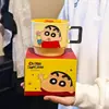 Tazas apilables originales de Crayon Shin-Chan, tazas de cerámica lindas, vasos de agua para el hogar, regalos de cumpleaños, recuerdos