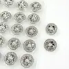 Botão de metal floral estilo Chanel Pérola Diamante para suéter de tricô cardigan casaco terno casaco fivela decorativa