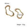 Pendientes Transfronterizos Europeos y Americanos Nuevos de Acero de Titanio, Personalizados, Versátiles, Diseño de Línea de Estilo Simple, Pendientes de Acero Inoxidable Chapado en Oro de 18 Quilates para Mujer