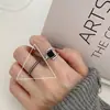 Anel de Dedo Mínimo Cruzado em Camadas Liso Tendência Celebridade da Internet Anel de Cauda Vintage Desgastado Anel para Dedo Indicador Anel Aberto Feminino Design de Nicho