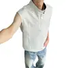 Chaleco sin mangas de color block con media cremallera y cuello alto, nuevo para el verano, para hombre y mujer, camiseta versátil de corte holgado, estilo retro americano