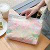 Estilo Ins Fresco y Dulce Bolsa de Cosméticos Floral de Gran Capacidad Bolsa de Aseo Linda Portátil Bolsa para Guardar Objetos Clutch