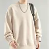 Moletom de gola redonda liso para outono e inverno, unissex, solto e versátil, estilo coreano casual, camiseta básica solta de comércio exterior