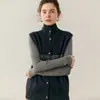 Novo Colete de Malha Cashmere de Gola Alta Outono e Inverno para Mulheres, Caimento Solto, Emagrecedor, Colete Suéter Versátil, Peça de Cima para Usar por Cima
