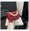 Bolso de Hombro Cruzado Pequeño Cuadrado para Mujer 2026 Estilo Nuevo Perla Lazo Cadena de Perlas Moda Lujo Ligero de Moda