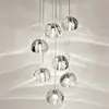 Sala de Estar de Techo Alto Duplex Lámpara de Araña Creativa y Única para Escaleras Iluminación de Comedor de Villa Lámpara de Araña Larga para Escaleras Loft Nórdico