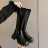 Nuevas Botas de Caballero Elegantes Estilo Coreano de Moda para Mujer Otoño/Invierno 2026, Botas de Caña Alta, Botas con Suela Gruesa que Aumentan la Altura para Mujeres Bajitas