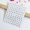 Pegatinas digitales para uñas transfronterizas pegatinas alfanuméricas simples láser dorado coloridas pegatinas de decoración de uñas al por mayor