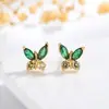 Pendientes de Mariposa de Circonio Coloridos Más Vendidos de Amazon para Mujer Estilo Ins Simple de Gama Alta Exquisitos Elegantes Joyería de Oreja de Nicho