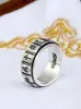 Anillo Ya de Trece Plata de Ley para Hombre Mahjong Retro Agresivo Moderno Anillo Giratorio Personalizado para Hombre y Mujer