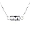 Collar Colgante Cilíndrico de Acero Inoxidable Europeo y Americano Transfronterizo con Cruz Abrible para Perfume o Cenizas Conmemorativas En Stock Colgante