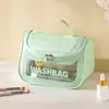 Bolsa de Cosméticos Visualizable con Gran Capacidad, Expansible, Impermeable, Bolso de Mano Portátil para Viaje, Bolsa de Almacenamiento de Cosméticos de PVC