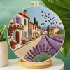 Kit de Materiais para Bordado DIY Feito à Mão Paisagem de Lavanda Francesa Pintura de Pendurar Decoração de Casa Pintura Fonte Fabricante Em Estoque Atacado