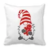 Feliz Navidad Viejo Barba Blanca Gnomo Piel de Durazno Encriptada Terciopelo Decoración del Hogar Cojín de Sofá Almohada ZT420