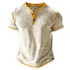 Camisa Polo Masculina Respirável de Verão para Uso Externo Casual Esportiva Manga Curta com Design em V Top de Moda Diária para Uso Externo