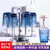 Copo de Vidro Doméstico Sala de Estar Conjunto de Copos de Água High-end Luxo Cor Gravado Xícara de Chá Resistente ao Calor Espessado