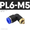 1 Conector Rápido Pneumático, Conector de Engate Rápido, Cotovelo Rosqueado Pl8-02 /4-M5/6-01/10-03