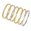 Pulsera de circonita de moda transfronteriza de Europa y Estados Unidos con patrón de rombos, joyería explosiva de acero inoxidable chapada en oro de 18 quilates, joyería al por mayor