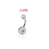 Venda Direta da Fábrica Popular Europeu e Americano Duplo Diamante Redondo Aço Inoxidável Anel de Umbigo Body Piercing Unha de Umbigo Joias Acessórios