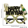Gafas de Fieltro para Año Nuevo 2026 Decoración para Fiesta de Fin de Año Accesorios para Fotos Marco DIY de Gafas Negras No Tejidas
