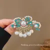 Pasador de Flor de Mariposa con un Toque de Alta Gama, Exquisito Pasador Lateral, Borla de Perlas Súper de Hada, Pasador Rosa-Azul Estilo Antiguo