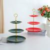 Exhibidor de Adornos para Mesa de Postres de Tres Niveles Soporte para Pastel para Fiesta de Boda y Cumpleaños Set de Mesa para Postre, Dulces y Té Plato para Fruta