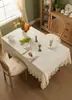 Toalha de Mesa Retangular, Estoque Disponível, Renda de Macramê em Poliéster com Acabamento de Renda Decorativa, Opções Multicor para Sala de Jantar, Casamento, Festa e Decoração de Casa, Fornecimento Direto da Fábrica