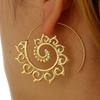 Aretes de engranaje de remolino exagerado de comercio exterior, personalidad, círculo, espiral, joyería para la oreja, venta al por mayor, en stock
