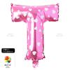 Pequeno balão alfanumérico de filme de alumínio rosa de 16 polegadas Festa de Aniversário casamento layout de casamento balão de folha de alumínio