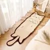 Alfombra de Rayas de Animales de Dibujos Animados, Manta para Mesita de Noche de Dormitorio, Tapete para Mesa de Centro de Sala de Estar de Gatito, Alfombra de Piso Resistente a Manchas y Fácil de Cuidar de Imitación de Cachemira
