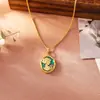 Collar Estilo Pintura al Óleo del Jardín de Monet, Estilo Palacio Retro, Esmalte Goteado de Alta Gama, Personalizado, Cadena para Suéter Moderna y Elegante