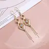 Brincos de Prata S9252 Agulha Longa Geométricos Losango para Mulheres 2025 Nova Moda Elegantes de Alta Qualidade