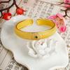 Pulsera de Broche Fushou de Filigrana Estilo Palacio de la Marea del Reino Shajin Vietnamita Francés Antiguo para Mujer, Joyería Versátil de Larga Duración sin Decoloración