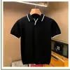 Camisa Polo Casual com Lapela Masculina Versátil para Negócios Slim Fit Micro-Elástica Camiseta de Verão Respirável Moda Tricô Sem Ferro Manga Curta